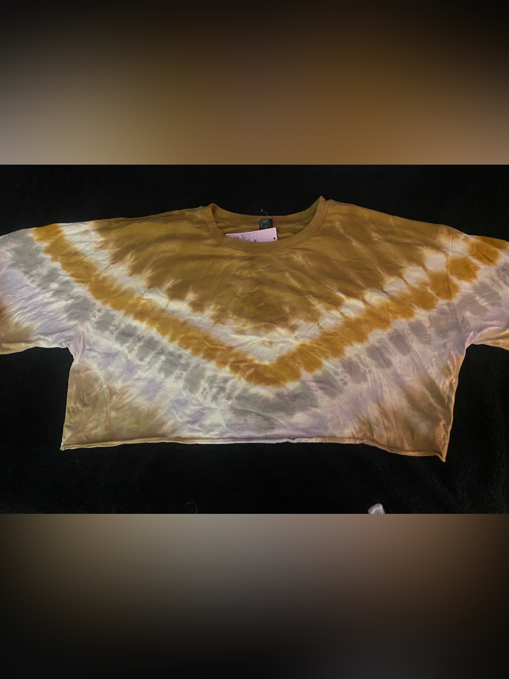 wild fable Mustard and Lavender Tie-Dye cropped Tee